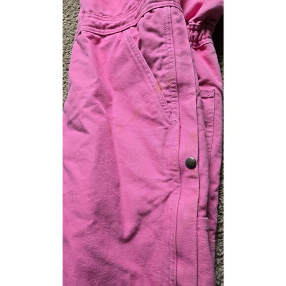 Carhartt Womens Pink Insulated Overalls Bib Utility Work Wear 8x32 - Picture 8 of 13